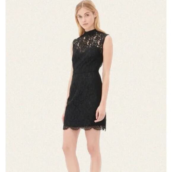 Sandro Dresses & Skirts - Sandro‎ Paris Romie Dress Black Lace open Back High Neck